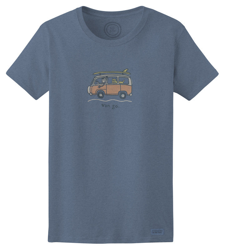 Life is Good VW "Jackie Surf Van Go" Women's T-shirt, Extra Blue