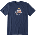 Life is Good VW "Road Trip" Men's Vintage Crusher T-shirt, Darkest Blue